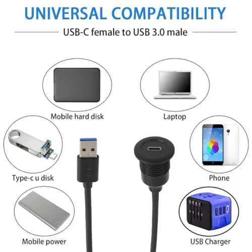 PENGLIN USB3.0 Male to USB-C Female Converter Adapter(12 Inch) - size: Single Port