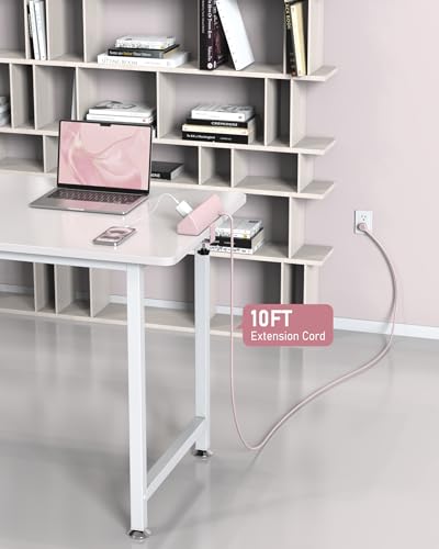 Jgstkcity Desk Clamp Power Strip USB C 45W,8 USB,10FT,Purple - color: Pink, size: 10 FT