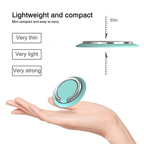 [2 Pack] Round Sparkling Cell Phone Ring Holder Stand,360 Degree Rotation and 180 Degree Adjustable Finger Ring Kickstand with Polished MetalPhone Grip (Blue)