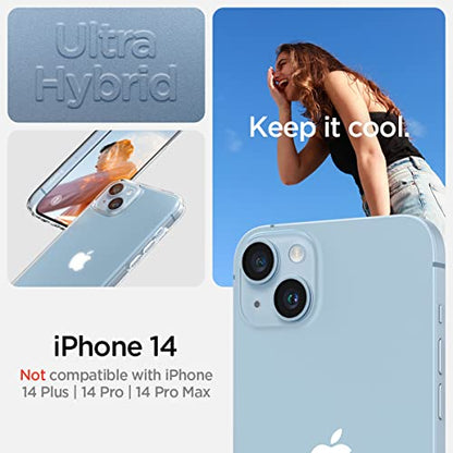 Spigen Ultra Hybrid Designed for iPhone 14 Case (2022) [Anti-Yellowing], [Military-Grade Protection] - Frost Clear - color: Frost Clear, size: iPhone 14