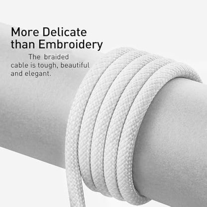 Car CarPlay USB A to USB C Woven Cable for iPhone 17 Air 16 15 Pro Max-6 Ft - color: White, size: 6.6 Feet, style: Braided-Cable