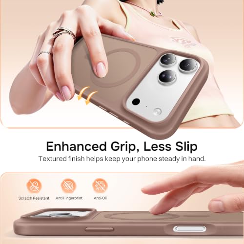 Magnetic for iPhone 17 Pro Case, Compatible with MagSafe, [Military Grade Drop Protection] Translucent Matte Shockproof Protective Anti-Fingerprint Phone Case, 6.3", Light Brown - color: Light Brown, size: Iphone 17 Pro