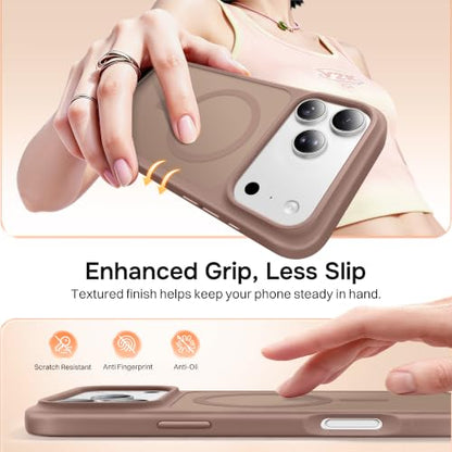 Magnetic for iPhone 17 Pro Case, Compatible with MagSafe, [Military Grade Drop Protection] Translucent Matte Shockproof Protective Anti-Fingerprint Phone Case, 6.3", Light Brown - color: Light Brown, size: Iphone 17 Pro