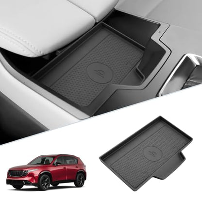 SKTU for 2026 Mazda CX-5 Wireless Charging Mat for 2026+ Mazda CX-5 Wireless Charging Pad Mazda CX5 2026 Accessories Non-Slip Console Pad 2026 CX5 Rubber Console Mat-Durable - color: 2026+ CX-5 Wireless Charging Mat