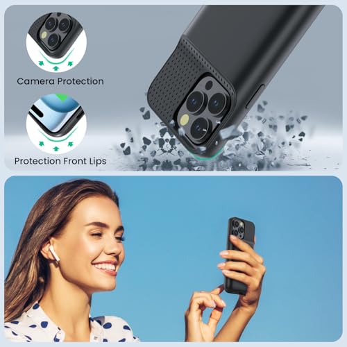 Battery Case for iPhone 15 Pro Max,Powerful 8600mah Ultra-Slim Protective Charging Case,15W Fast Charging Portable Rechargeable Expandable Battery Charger Cover for iPhone 15 Pro Max(6.7inch)-Black - color: Black