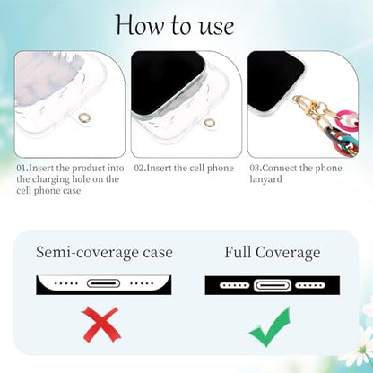Vin Beauty Phone Wrist Strap Acrylic Phone Charms Strap Detachable Phone Bracelet Charm Strap for Phone Case Cellphone Lanyard with Tether Tab Phone Charms Wrist Strap for Phone Case