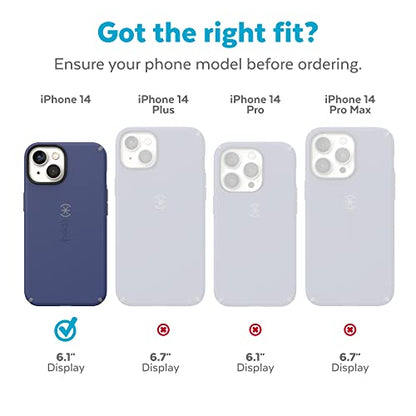 Speck Clear iPhone 14 & iPhone 13 Case - Drop Protection, Scratch Resistant & Anti-Yellowing Dual Layer Case for iPhone 14 & iPhone 13 Case for 6.1 inch Model - Clear with Platinum Glitter GemShell - color: Clear/Clear W/Platinum Glitter
