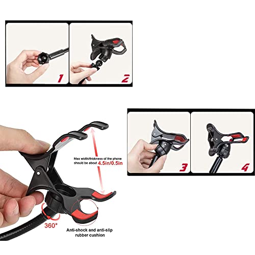 Hslyee Lazy Phone Stand - Suitable for Fixing on Tables, Chairs, and headboards,Universal 360 Degree Flexible Bracket Long Arm Clip Clamp Mount for Bed