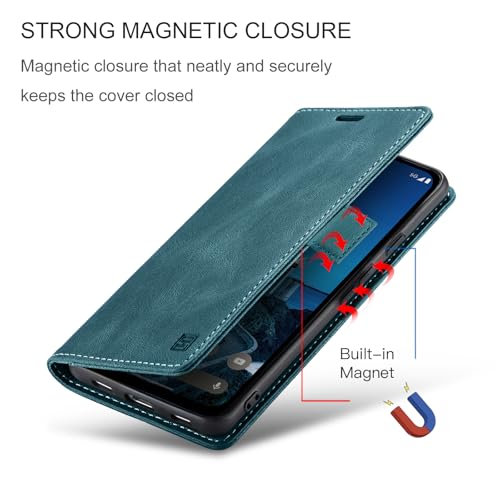 HAII Case for Google Pixel 10a 6.3",PU Leather Folio Flip Wallet Case with Card Holster Stand Kickstand Magnetic Closure Shockproof Phone Cover for Google Pixel 10a (Blue) - color: Blue