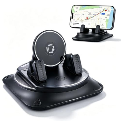 2026 Upgraded Car Phone Holder 360 Degree Rotation,Adjustable Cell Phone Car Mount for Phones Securing,Universal Anti-Slip Cars Dash Phones Holder for Most Cellphones - color: Upgraded Black