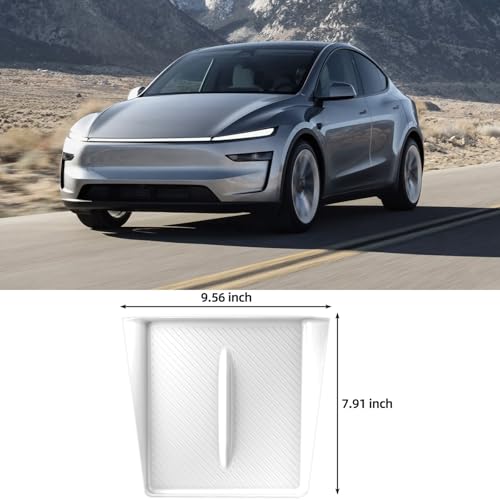 for 2026 2025 Tesla Model Y Juniper New Center Console Wireless Charging Pad Non-Slip Silicone Mat Wireless Charger Mat for Model Y Juniper Center Console (White) - color: White