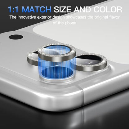 Suoman for iPhone 17 Pro/Pro Max Camera Lens Protector-Grey - color: Glitter-Grey