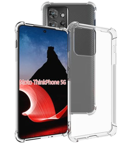 USTIYA Case for Motorola Moto ThinkPhone Clear TPU Four Corners Protective Cover Transparent Soft