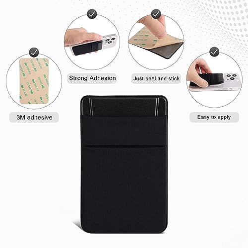 2PCS Phone Wallet Stick on,Card Holder for Phone Case,Phone Card Holder