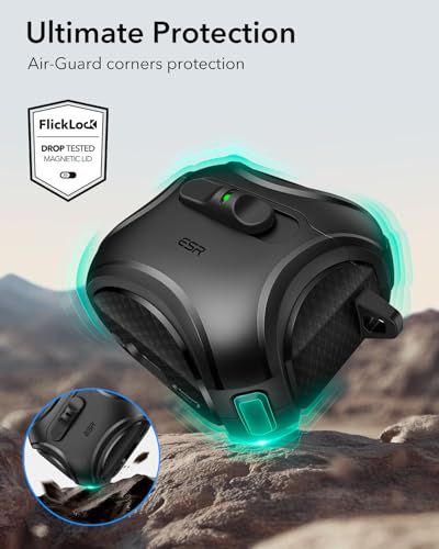 ESR for AirPods 5/4 Case, Compatible with MagSafe, Drop-Proof Lock, Black - color: Black, size: AirPods 5&4 Case