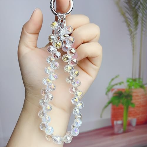 TENOC Beaded Phone Wrist Strap, White - color: A-white