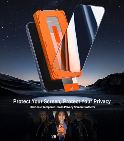 3-PACK for iPhone 17 Pro Max Privacy Screen Protector, 28°Anti Spy,Auto Alignment Kit, 9H+ Tempered Glass, 9X Military Grade Shatterproof, Case Friendly | 28° Anti Spy Tempered Glass, Flawless Fit Kit, 9H Hardness Military Grade Shatterproof, Case Friendl