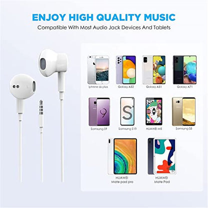 2 Pack Wired iPhone Earbuds/iPhone Headphones/Earphones with 3.5mm AUX Plug