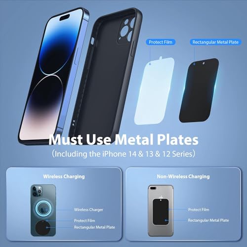 DOLYOFG Magnetic Phone Holder for Car, [ Powerful Magnets & Military-Grade Suction] Car Phone Holder Mount Dashboard Windshield Cell Phone Holder Phone Stand for Car iPhone Android Automobile Cradle - color: Black