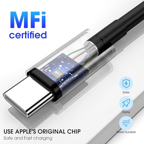 Apple USB C to USB C Cable, USBC Cable, Fast Charging, 3-Pack 6FT Black - color: Black, size: 6FT