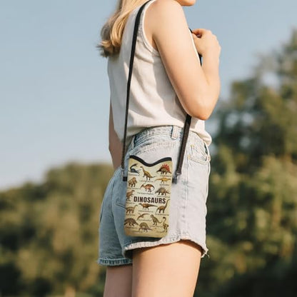 Cell Phone Sleeve Pouch with Adjustable Strap - Dinosaur Stuff - color: Dinosaur