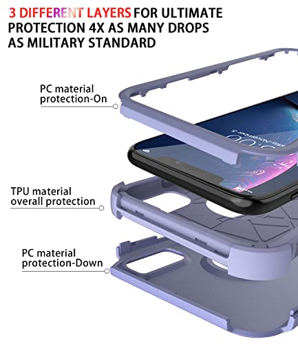 Diverbox for iPhone Xr Case [Shockproof] [Dropproof] [Dust-Proof],Heavy Duty Protection Phone Case Cover for Apple iPhone XR (Purple) - color: Purple-3in1