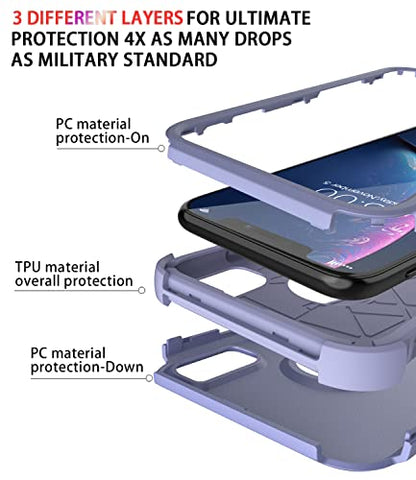 Diverbox for iPhone Xr Case [Shockproof] [Dropproof] [Dust-Proof],Heavy Duty Protection Phone Case Cover for Apple iPhone XR (Purple) - color: Purple-3in1