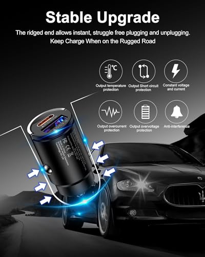 AILKIN iPhone 16 15Pro Max Car Charger USB C for Automobile Cigarette Lighter Adapter USB-C, 30w Super Fast USBC Car Charger with Pd C to C Cable Charging for Apple & Android Samsung Galaxy A15 5G S24