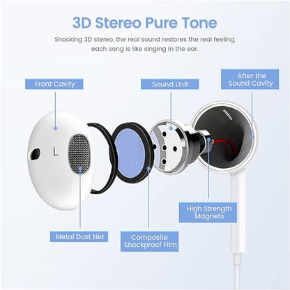 2 Packs Wired iPhone Headphones Earbuds with mic & Remote