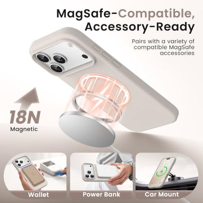 GONEZ Magnetic for iPhone 17 Pro Case, Silicone Cover Stone - color: A-Stone, size: Iphone 17 Pro
