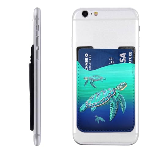 Oceanlife Sea Turtle Phone Credit Card Holders Sleeve Adhesive Wallet Compatible with Most Back of Phones - color: Oceanlife Sea Turtle