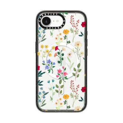 CASETiFY for iPhone 17e / 16e Case - Impact Compatible with MagSafe | 8.2 ft. 4x Military Grade Drop Protection | Spring Botanicals 2 | Black - color: Spring Botanicals 2, size: iPhone 16e (6.1")