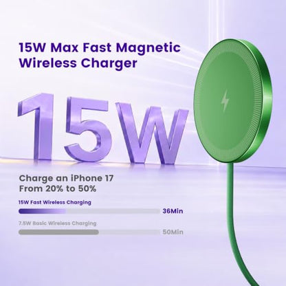 15W Magnetic Fast Charging Pad, Wireless Charger for Apple MagSafe - color: Dark Green*3