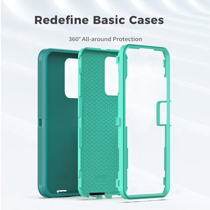 for Samsung Galaxy A03S Case, Heavy Duty Protective Case with [3 in 1] Rugged Rubber Shockproof Protection Cover for Galaxy A03S(Blue/Azure) - color: Blue/Azure