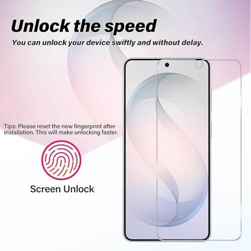 BIGFACE Galaxy S26 Tempered Glass Screen Protector + Camera Lens Protector [ 2 + 2 Pack ][Case Friendly] [Anti-Scratch] [Ultrasonic Fingerprint Unlock] Clear HD Protective Film for Samsung Galaxy S26 - size: Galaxy S26(6.3")