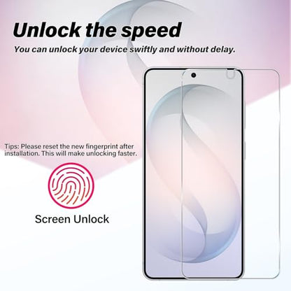 BIGFACE Galaxy S26 Tempered Glass Screen Protector + Camera Lens Protector [ 2 + 2 Pack ][Case Friendly] [Anti-Scratch] [Ultrasonic Fingerprint Unlock] Clear HD Protective Film for Samsung Galaxy S26 - size: Galaxy S26(6.3")