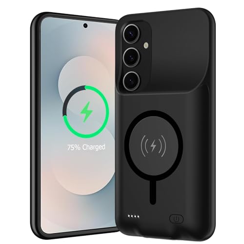 Battery Case for Galaxy S25 FE, Upgraded 12000mAh Battery Pack Rechargeable Charger Case with Wireless Charging Compatible for Galaxy S25 FE (6.7 inch) External Charging Case (Black)
