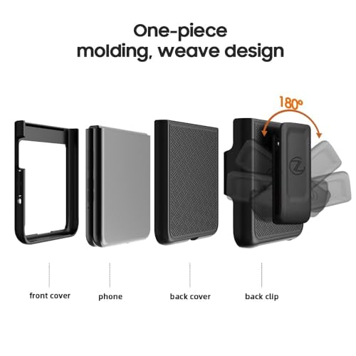 ZASE Belt Clip Phone Case Compatible with Motorola Moto RAZR (2024/2025/2026) Holster Tough Slim Rugged Protective Hard Shell Cover Armor Defender Strong Clip Kickstand (Black Holster Combo Case)