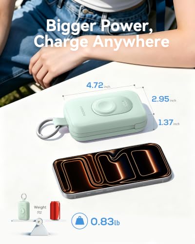 RORRY CharmGo Portable Charger, 20000mAh PD 30W Portable Charger Power Bank - color: Green