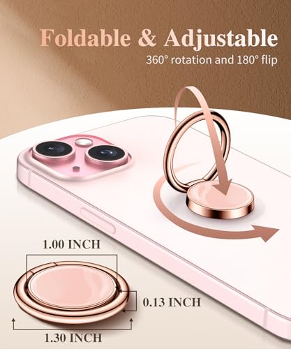 GVIEWIN Marble Cell Phone Ring Holder, Metal Kickstand Grip 360° Rotation - color: Orange