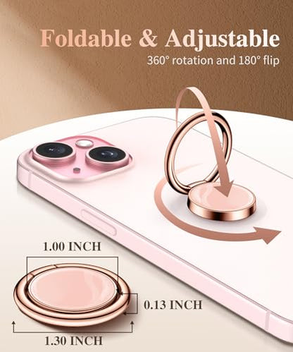 GVIEWIN Marble Cell Phone Ring Holder, Metal Kickstand Grip 360° Rotation - color: Orange