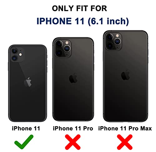 for iPhone 11 Case with Belt Clip Holster, 2 x Screen Protector, [Military Grade] Heavy Duty Full Body Shockproof Dust-Proof Drop Proof Rugged Protective Cover for Apple iPhone 11 Black - color: Black