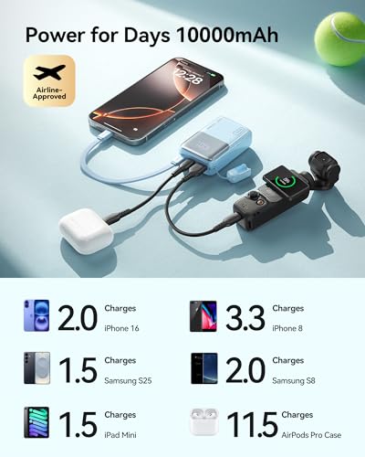 INIU Mini Portable Charger, Small 10000mAh 45W Fast Charging Power Bank - color: Light Blue