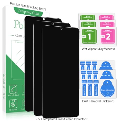 Pokolan Privacy Screen Protector for Samsung Galaxy S22 Tempered Glass Film - size: Galaxy S22