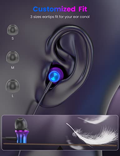 iMangoo for Apple MFi-Certified Wired Earbuds for Lightning Headphones - color: Purple