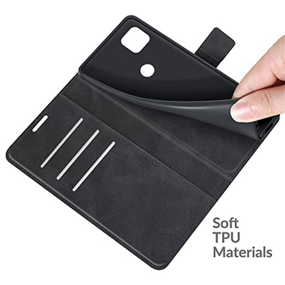 Flip Case for Motorola One 5G UW Ace Wallet Leather Magnetic Protective Cellphone Case for Moto One 5G Ace 2021 / Moto G 5G Folio Book Cover & Stand (Black) - color: Black