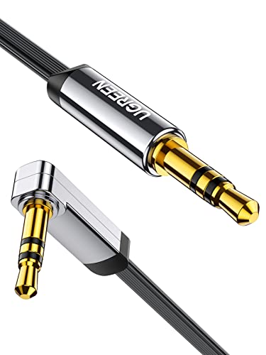 UGREEN 3.5mm Audio Cable, Stereo Aux Cord, 90 Degree Right Angle, 1.5FT - size: 1.5FT