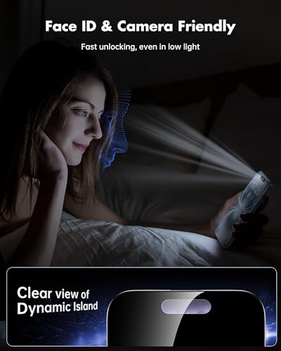 UNBREAKcable iPhone 16 Pro Max Privacy Screen Protector 2-Pack, Upgraded Dual-Tempered Glass + 2 Camera Lens Protectors, 25° Anti-Spy, Military-Grade 9H+, HD Clear, Anti-Fingerprint, 6.9 Inch - size: iPhone 16 Pro Max