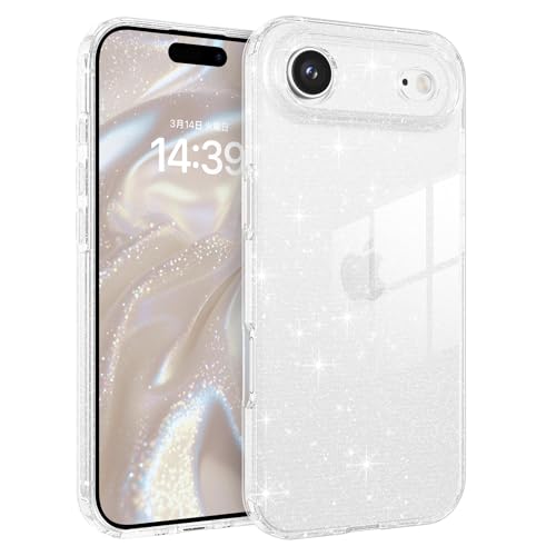 YINLAI Compatible with iPhone Air Case, Crystal Sparkle Anti-Yellowing Upgraded Full Camera Protection Supports Wireless Charging Slim Shockproof Protective Phone Cover (Clear Glitter) - color: Clear Glitter, size: iPhone Air 6.5"
