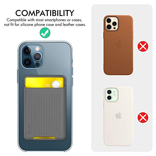 AHASTYLE Card Holder for Back of All iPhone Series - color: A- Deep Grey
